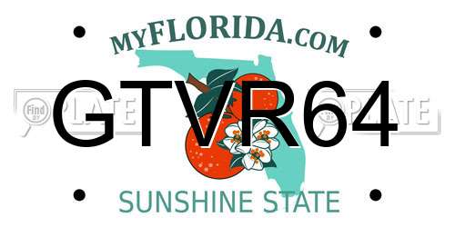 GTVR64 Florida License Plate