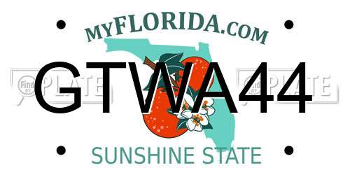 GTWA44 Florida License Plate
