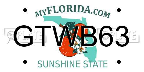 GTWB63 Florida License Plate