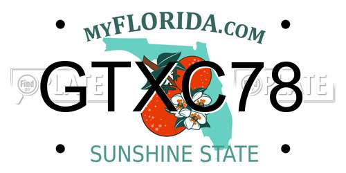 GTXC78 Florida License Plate
