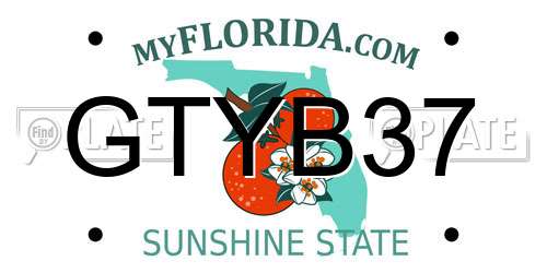 GTYB37 Florida License Plate