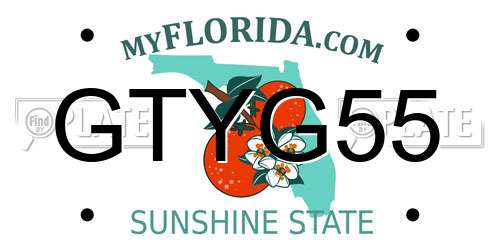 GTYG55 Florida License Plate
