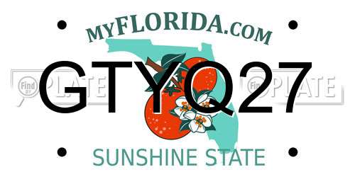 GTYQ27 Florida License Plate