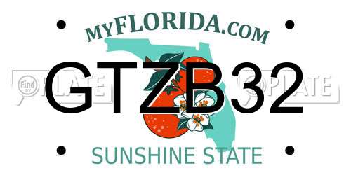 GTZB32 Florida License Plate