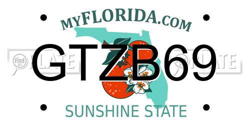 GTZB69 Florida License Plate