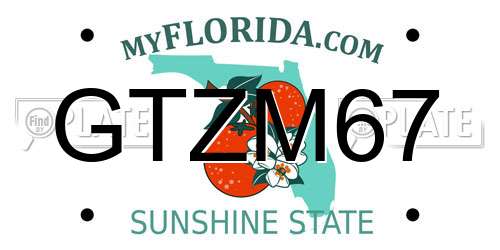 GTZM67 Florida License Plate