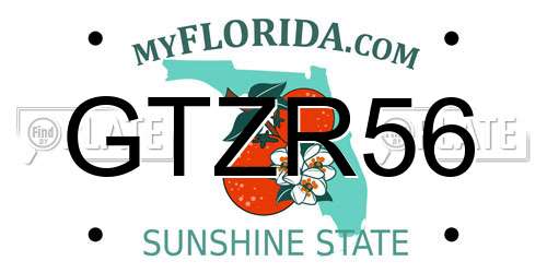 GTZR56 Florida License Plate