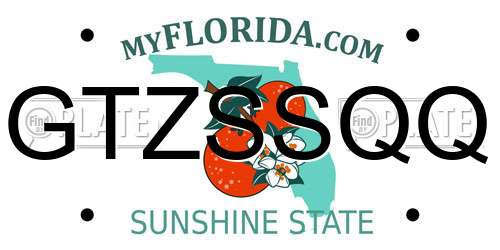 GTZSSQQ Florida License Plate