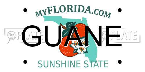 GUANE Florida License Plate