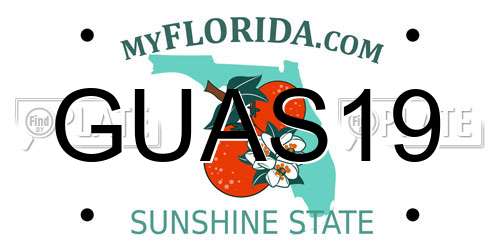 GUAS19 Florida License Plate