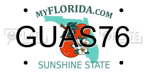 GUAS76 Florida License Plate