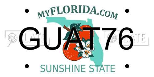 GUAT76 Florida License Plate