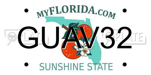 GUAV32 Florida License Plate
