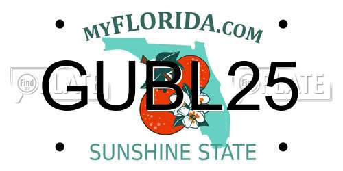 GUBL25 Florida License Plate