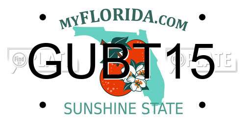 GUBT15 Florida License Plate