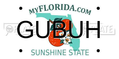 GUBUH Florida License Plate