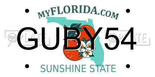 GUBY54 Florida License Plate