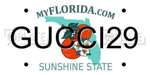 GUCCI29 Florida License Plate