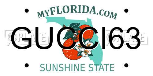 GUCCI63 Florida License Plate