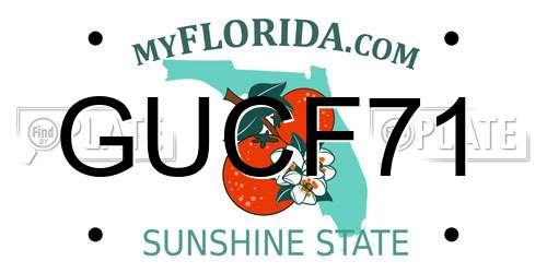 GUCF71 Florida License Plate