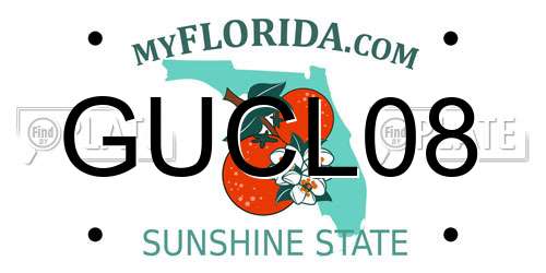 GUCL08 Florida License Plate