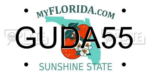 GUDA55 Florida License Plate