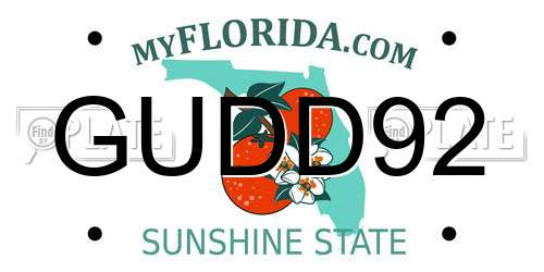 GUDD92 Florida License Plate