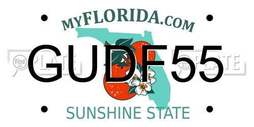 GUDF55 Florida License Plate