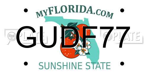 GUDF77 Florida License Plate