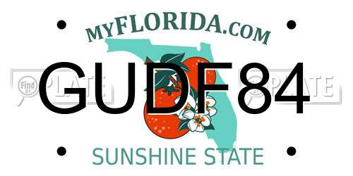 GUDF84 Florida License Plate
