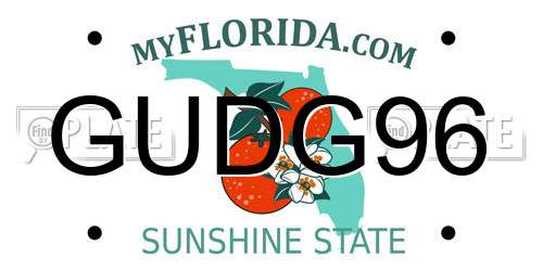 GUDG96 Florida License Plate