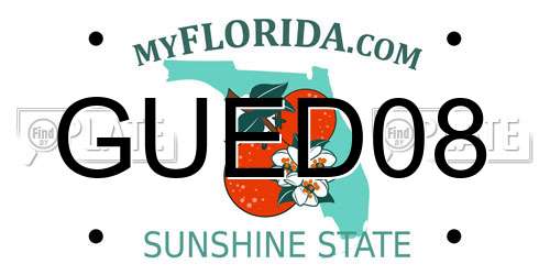 GUED08 Florida License Plate
