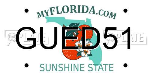 GUED51 Florida License Plate