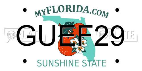 GUEF29 Florida License Plate