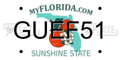 GUEF51 Florida License Plate
