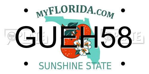 GUEH58 Florida License Plate