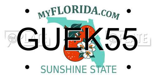 GUEK55 Florida License Plate