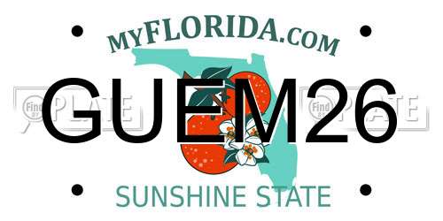 GUEM26 Florida License Plate