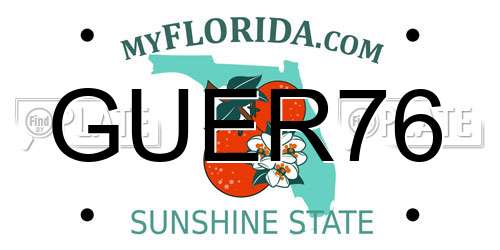 GUER76 Florida License Plate