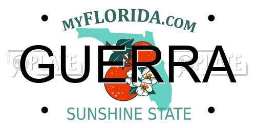 GUERRA Florida License Plate