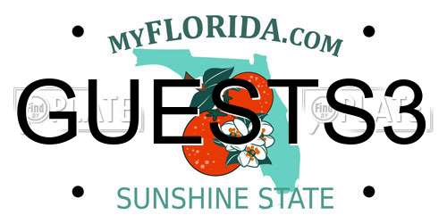 GUESTS3 Florida License Plate