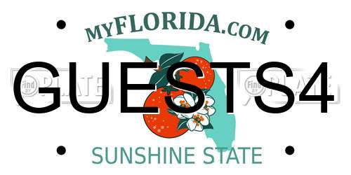 GUESTS4 Florida License Plate
