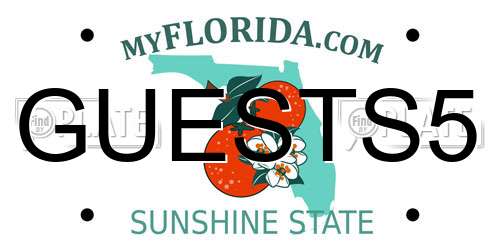 GUESTS5 Florida License Plate