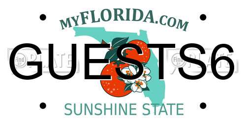 GUESTS6 Florida License Plate