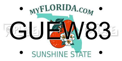 GUEW83 Florida License Plate