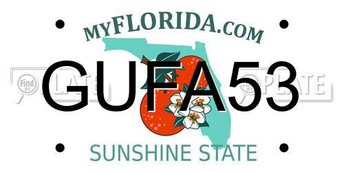 GUFA53 Florida License Plate
