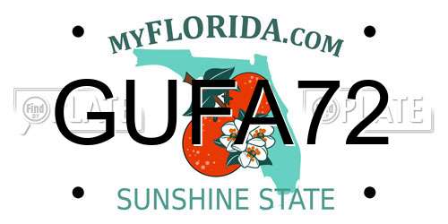 GUFA72 Florida License Plate
