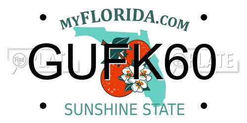 GUFK60 Florida License Plate