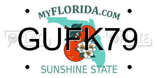 GUFK79 Florida License Plate