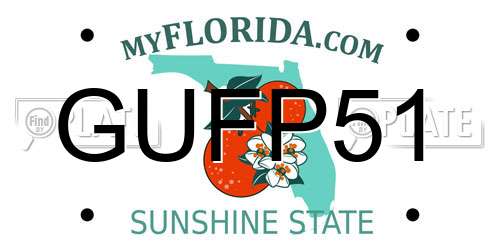 GUFP51 Florida License Plate